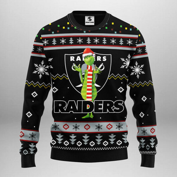 Oakland Raiders Funny Grinch Ugly Christmas Sweater 1.jpeg