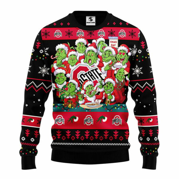 Ohio State Buckeyes 12 Grinch Xmas Day Ugly Christmas Sweater 1.jpeg