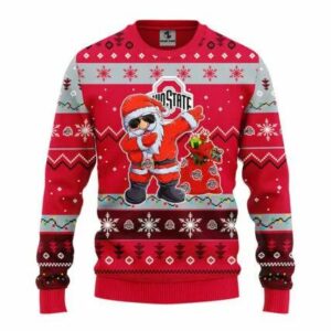 Ohio State Buckeyes Dabbing Santa Claus Ugly Christmas Sweater