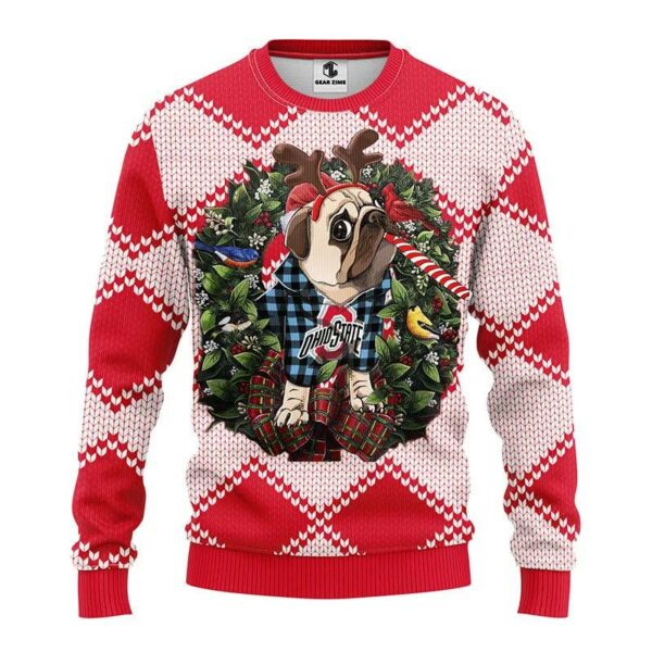 Ohio State Buckeyes Pub Dog Ugly Christmas Sweater