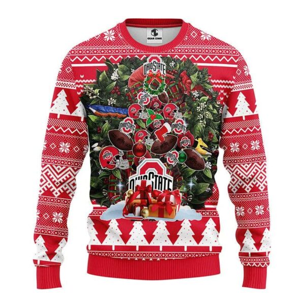 Ohio State Buckeyes Tree Ball Ugly Christmas Sweater