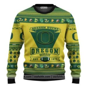 Oregon Ducks Football Team Custom Ugly Christmas Sweater