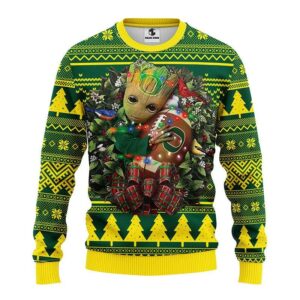 Oregon Ducks Groot Hug Ugly Christmas Sweater