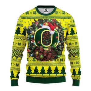 Oregon Ducks Santa Hat Ugly Christmas Sweater