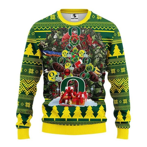 Oregon Ducks Tree Ugly Christmas Sweater