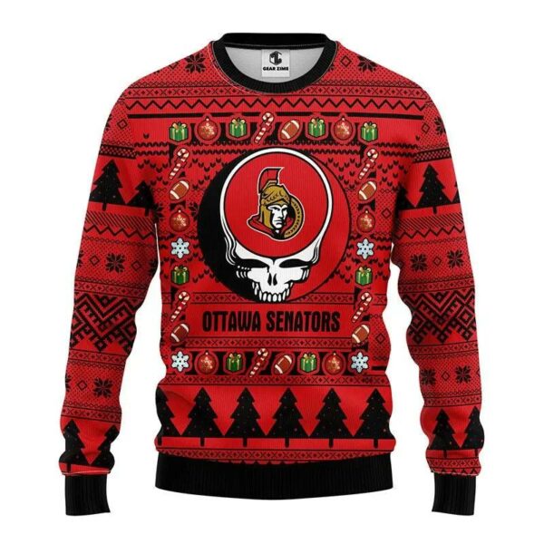 Ottawa Senators Grateful Dead Ugly Christmas Sweater