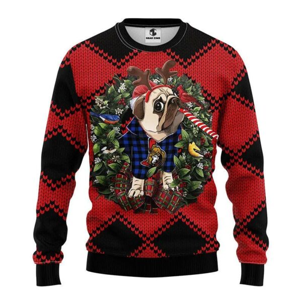 Ottawa Senators Pub Dog Ugly Christmas Sweater