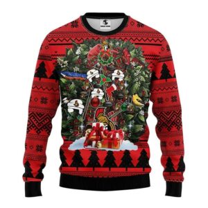 Ottawa Senators Tree Christmas Ugly Sweater