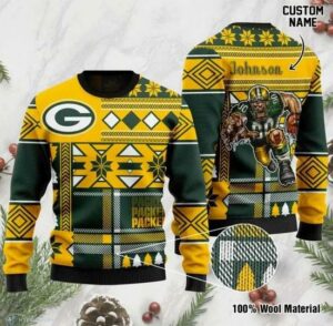 Personalized Green Bay Packers Ugly Christmas Sweater