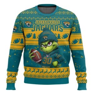 Personalized Jacksonville Jaguars Grinch Ugly Sweater