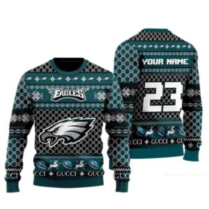 Personalized Philadelphia Eagles Ugly Christmas Sweater