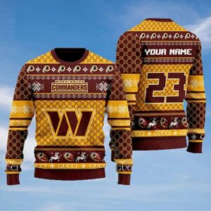 Personalized Washington Commanders Commanders Ugly Christmas Sweater