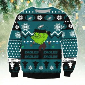 Philadelphia Eagles Grinch Cute Ugly Christmas Sweater