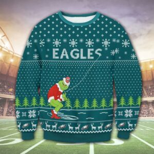 Philadelphia Eagles Grinch Funny Ugly Christmas Sweater