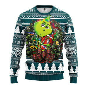 Philadelphia Eagles Grinch Hug Ugly Christmas Sweater 1.jpeg