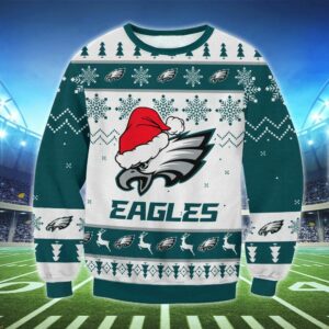 Philadelphia Eagles Santa Hat Ugly Christmas Sweater