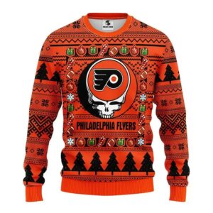 Philadelphia Flyers Grateful Dead Ugly Christmas Sweater