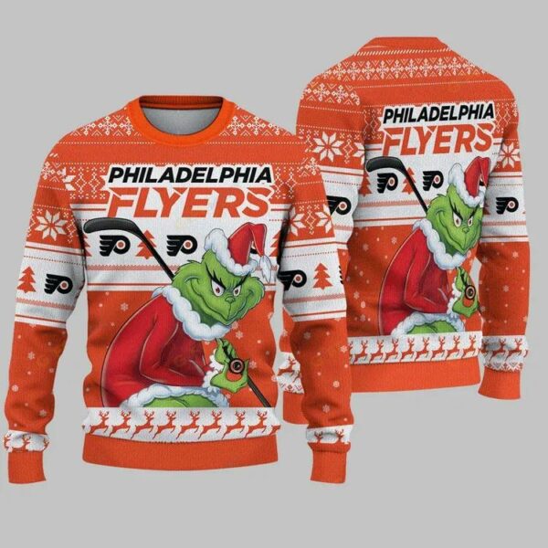 Philadelphia Flyers Grinch Stolen Ugly Christmas Sweater