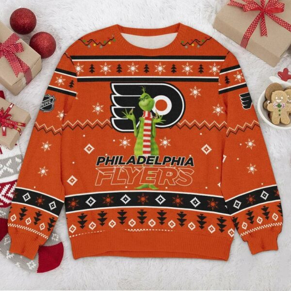 Philadelphia Flyers NHL Grinch Ugly Christmas Sweater