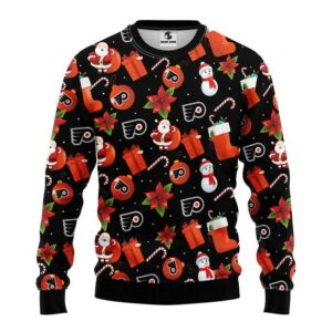 Philadelphia Flyers Santa Claus Snowman Ugly Christmas Sweater