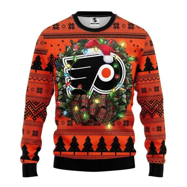 Philadelphia Flyers Santa Hat Ugly Christmas Sweater