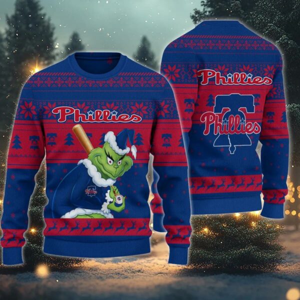 Philadelphia Phillies Grinch Stolen Ugly Christmas Sweater