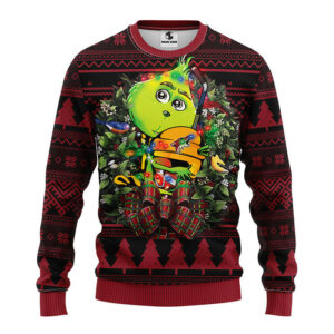 Phoenix Coyotes Grinch Hug Ugly Christmas Sweater 1.jpeg