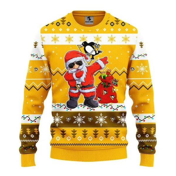 Pittsburgh Penguins Dabbing Santa Claus Ugly Christmas Sweater