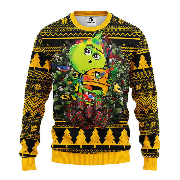 Pittsburgh Penguins Grinch Hug Ugly Christmas Sweater 1.jpeg