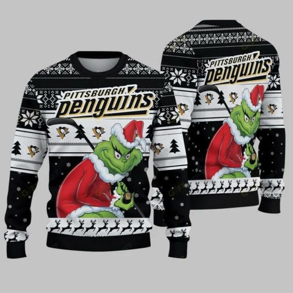 Pittsburgh Penguins Grinch Stolen Ugly Christmas Sweater