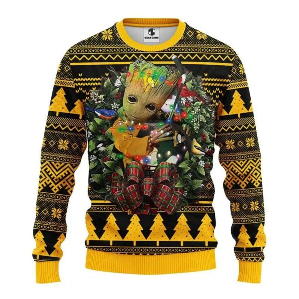 Pittsburgh Penguins Groot Hug Ugly Christmas Sweater