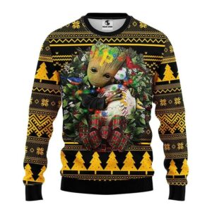 Pittsburgh Pirates Groot Hug Ugly Christmas Sweater