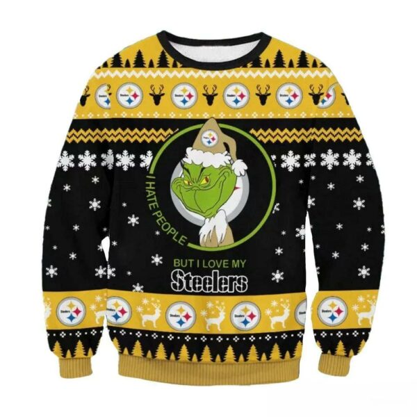 Pittsburgh Steelers Grinch I Hate People But I Love My Steelers Nfl Christmas Sweater.jpg