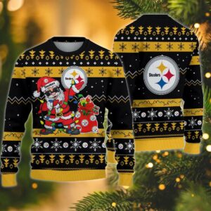 Pittsburgh Steelers Santa Claus Dabbing Ugly Christmas Sweater