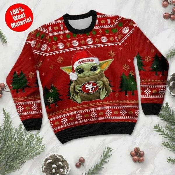 San Francisco 49ers Baby Yoda Christmas Ugly Sweater