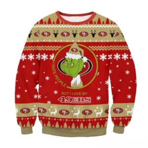 San Francisco 49ers Grinch I Hate People But I Love My 49ers Nfl Christmas Sweater.jpg