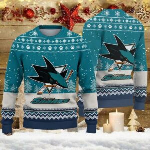 San Jose Sharks Big Logo Ugly Christmas Sweater