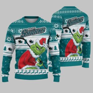 San Jose Sharks Grinch Stolen Ugly Christmas Sweater