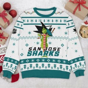 San Jose Sharks NHL Grinch Ugly Christmas Sweater