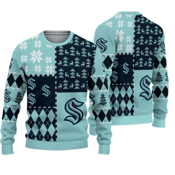 Seattle Kraken Ice Hockey Ugly Christmas Sweater