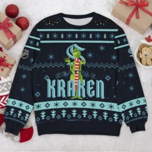 Seattle Kraken NHL Grinch Ugly Christmas Sweater