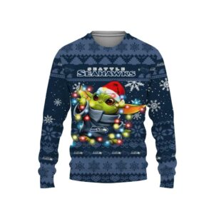 Seattle Seahawks Baby Yoda Star Wars Ugly Christmas Sweater