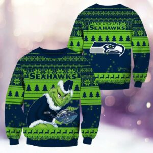 Seattle Seahawks Grinch Stolen Ugly Christmas Sweater