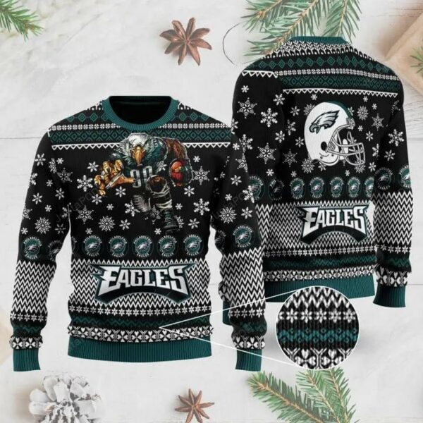 Sports Football Team Philadelphia Eagles With Swoop The Mascot For Football Fans Ugly Christmas Sweater 1.jpg