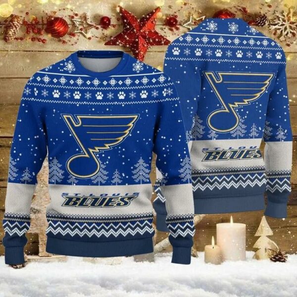 St Louis Blues Big Logo Ugly Christmas Sweater