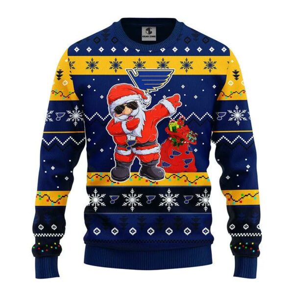 St. Louis Blues Dabbing Santa Claus Ugly Christmas Sweater