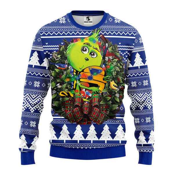 St Louis Blues Grinch Hug Ugly Christmas Sweater 1.jpeg