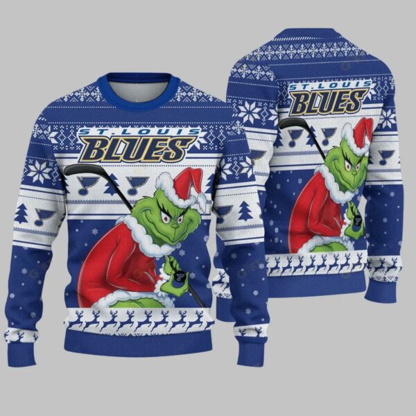 St. Louis Blues Grinch Stolen Ugly Christmas Sweater