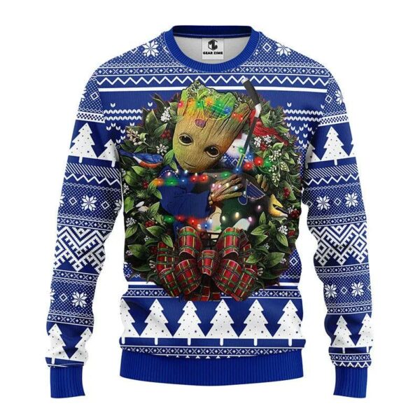 St. Louis Blues Groot Hug Ugly Christmas Sweater