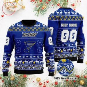 St. Louis Blues Personalized Ugly Christmas Sweater